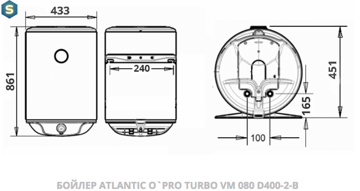Водонагрівач Atlantic O`Pro Turbo VM 080 D400-2-B