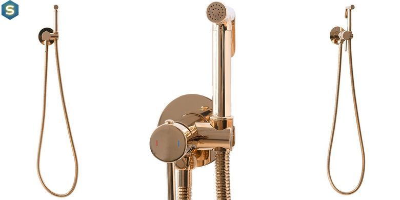 Набор гигиенического душа скрытого монтажа Rea Loop rose gold REA-B6523, Теплый закат
