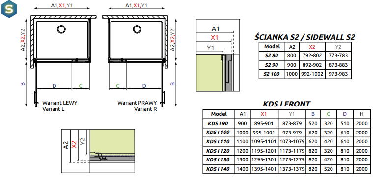 Душова кабіна Radaway Arta KDS I 100Lх100 386620-03-01L+386100-03-01L + 386112-03-01