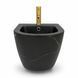 Подвесное биде VBI Vulcano black marble matt VBI-020419, Мрамор
