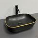 Умывальник VBI Ravenna black matt gold edge накладной VBI-011228, Золотой