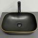 Умывальник VBI Ravenna black matt gold edge накладной VBI-011228, Золотой