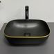 Умывальник VBI Ravenna black matt gold edge накладной VBI-011228, Золотой
