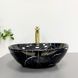 Умивальник (раковина) VBI PARMA BLACK STONE GLOSSY накладний, Чорний/золото