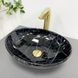 Умивальник (раковина) VBI PARMA BLACK STONE GLOSSY накладний, Чорний/золото