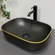 Умывальник VBI Ravenna black matt gold edge накладной VBI-011228, Золотой