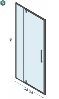Душова кабіна Rea Rapid Swing 90x120 black REA-K6422 + REA-K6413, Черный матовый, Універсальна, прозорий, чорний матовий