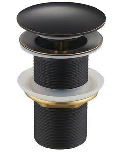 Донный клапан для раковины Mexen click-clack old black без перелива MEX-79910-79, Черный матовый