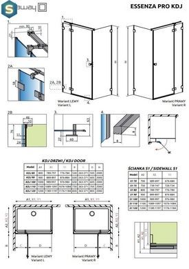 Душевая кабина Radaway Essenza Pro KDJ 80Lx75x200 10097080-01-01L+10098075-01-01