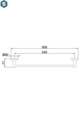 Рушникотримач 60см чорний/нержавіюча сталь Frap F30201 1/30, Черный матовый
