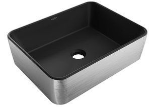 Умивальник Mexen Catia silver brushed black накладний MEX-21314873, Хром