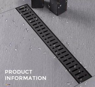 Душевой канал Gappo G86007-36, 70х600 мм, нержавеющая сталь, черный