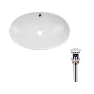 Умывальник Qtap Dove накладной овальный 625x415x150 мм White + донный клапан PU02O, Белый