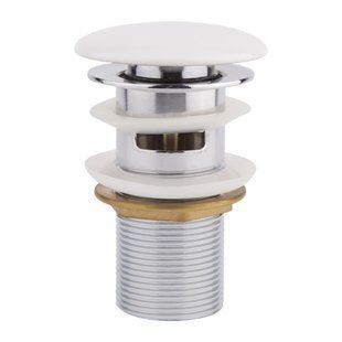 Донный клапан для раковины Qtap F0081 70х70х120 White с переливом, Белый