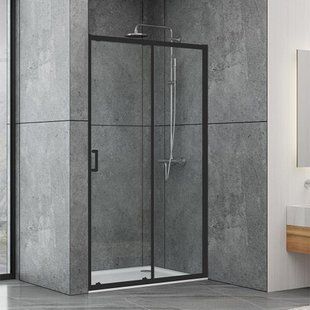 Душові двері Dusel EF185B Black Matt 140x190, прозорий, чорний матовий