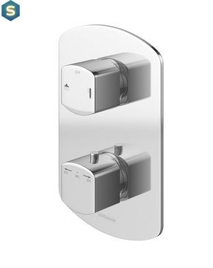 Душова система Kohlman Foxal 35 chrome з термостатом + BOX прихованого монтажу QW432FQ35, Хром