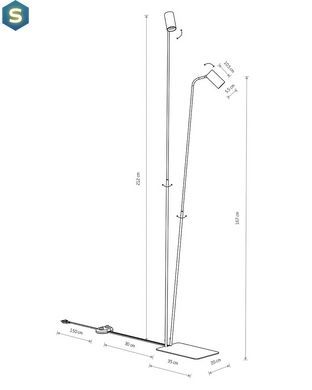 Торшер Nowodvorski 7708 Mono II GU10 2x10W IP20 Bl