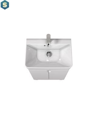 Тумба Мойдодир Simple White 55-U з умивальником River 55 біла універсальна, Білий
