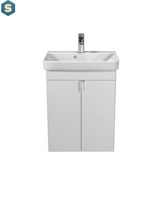 Тумба Мойдодир Simple White 55-U з умивальником River 55 біла універсальна, Білий