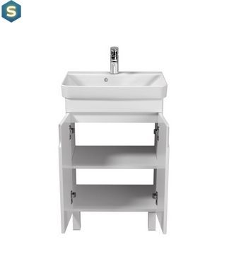 Тумба Мойдодир Simple White 55-U з умивальником River 55 біла універсальна, Білий