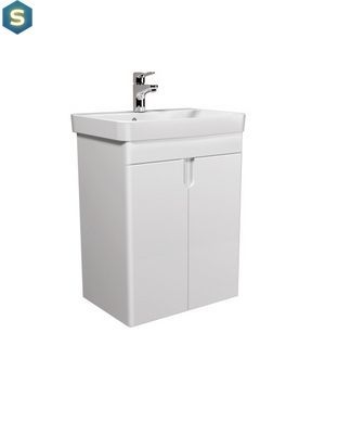 Тумба Мойдодир Simple White 55-U з умивальником River 55 біла універсальна, Білий