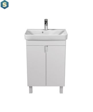 Тумба Мойдодир Simple White 55-U з умивальником River 55 біла універсальна, Білий
