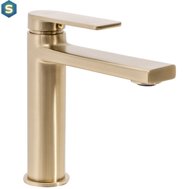 Смеситель для умывальника Rea Verso низкий brushed gold REA-B6555, Золотой