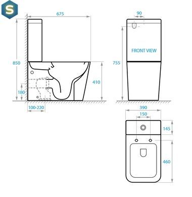 Унітаз-компакт Koller Pool Kvadro з сидінням Soft Close KR-0675-RC-C+KR-0675-RC-T, Білий