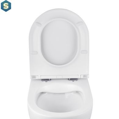 Комплект 4 в 1: Инсталляция Grohe Rapid SL 3 в 1 38772001 + Унитаз безободочный Kroner Harz WHI493736 RIMLESS с сиденьем Slim Duroplast / Soft-close / Quick relase KH493736WHIR