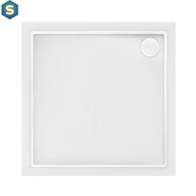 Душовий піддон Qtap Tern 301112 100x100x12 см + сифон, Білий