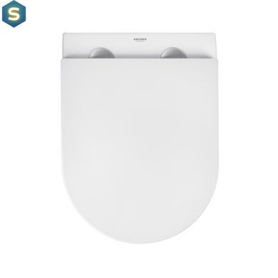 Комплект 4 в 1: Инсталляция Grohe Rapid SL 3 в 1 38772001 + Унитаз безободочный Kroner Harz WHI493736 RIMLESS с сиденьем Slim Duroplast / Soft-close / Quick relase KH493736WHIR