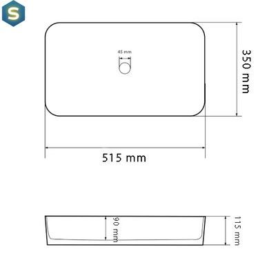 Умывальник VBI Triest 50 sand glossy накладний VBI-012712, Мармур