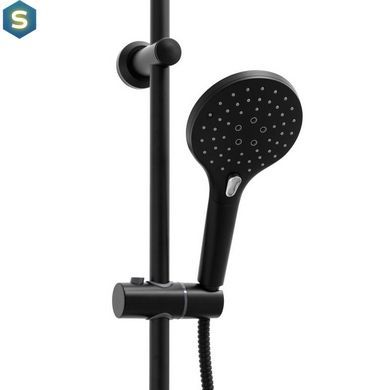 Душевая система Yoka Bergen 25 Black с термостатом BP.BERGEN-THERM-25-BLK, Черный матовый