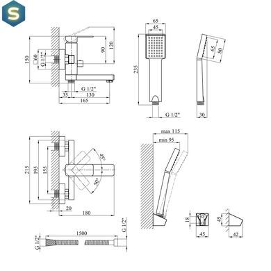 Змішувач для ванної Kroner KRM Ems - C060 CV017357, Хром