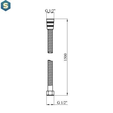 Шланг для душа Kroner KRP-SCH620, Черный/золото