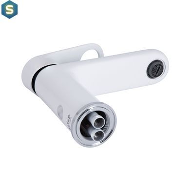 Змішувач для умивальника Qtap Jay QTJAY270CRW45551 Chrome/White, Білий