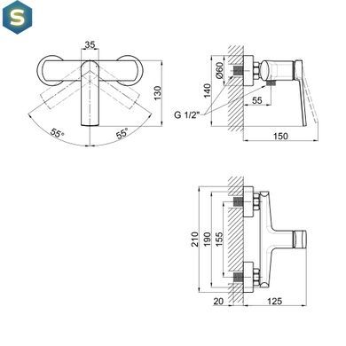 Змішувач для душу Qtap Slavonice QTSLV4042103C Chrome, Хром