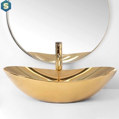 Умивальник Rea Royal gold накладний золотий REA-U4545, Золотий