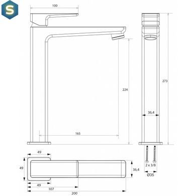 Смеситель для умывальника Omnires Parma высокий chrom PM7412CR, Хром