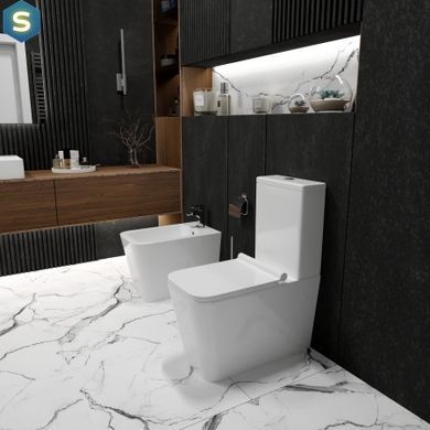 Унітаз-компакт Koller Pool Kvadro з сидінням Soft Close KR-0675-RC-C+KR-0675-RC-T, Білий