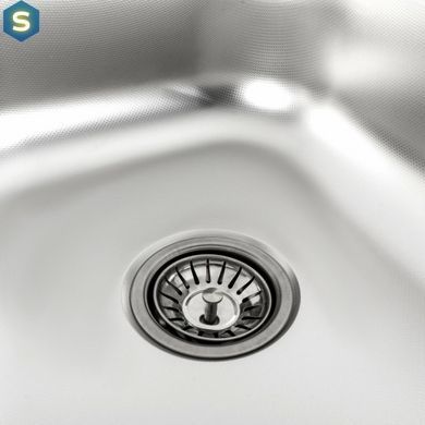 Кухонная мойка из нержавеющей стали прямоугольная Platinum декор 7848 (0,8/180 мм), R, Decor