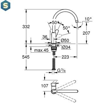 Змішувач для кухні Grohe QuickFix StartEdge 30529001, Хром