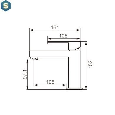 Змішувач для раковини VBI Loreno chrome низький VBI-050200CH, Хром