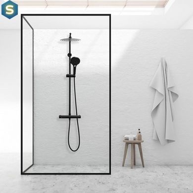Душевая система Yoka Bergen 25 Black с термостатом BP.BERGEN-THERM-25-BLK, Черный матовый