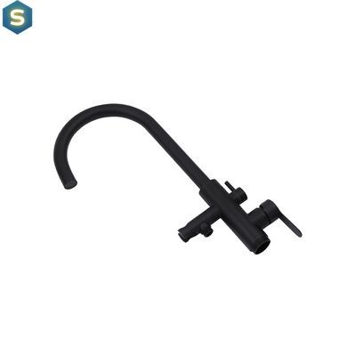 Змішувач для ванни підлоговий Kroner KRP Edelstahl Klassisch - SCH077 CV029976, Черный матовый