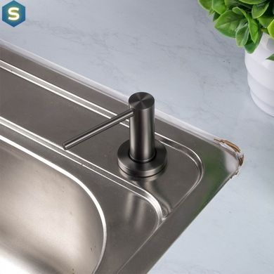 Дозатор для кухонной мойки врезной графитовый Nett DGr-300 + трубка, Графит