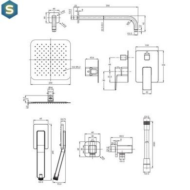 Душевая система скрытого монтажа Omnires Parma Nickel SYSPM21IN, Зеленый матовый