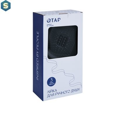 Ручний душ Qtap Rucni 140x110 мм QTRUC125BLM45961 Black matt, Черный матовый