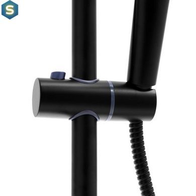 Душевая система Yoka Bergen 25 Black с термостатом BP.BERGEN-THERM-25-BLK, Черный матовый
