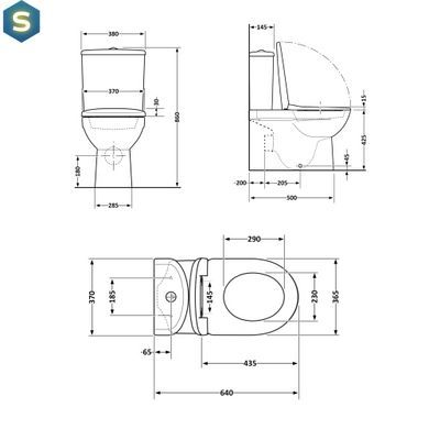 Унітаз підлоговий Qtap Swan Ultra Quiet з сидінням Soft-close 640x360x835 мм QT16222182TW White, Білий